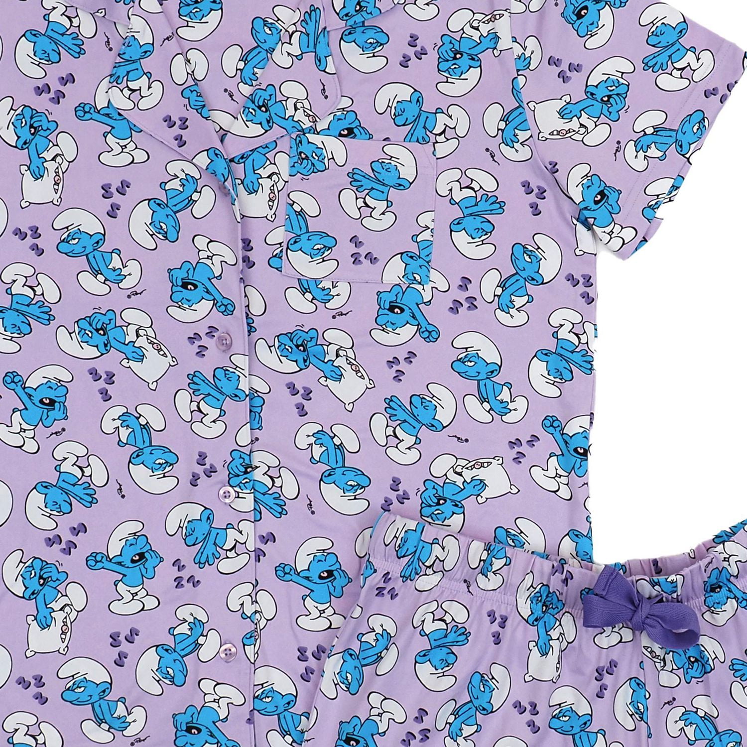 The Smurfs Lazy Smurf Ladies' Notch Collar Boxer Set