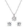 thumbnail image 1 of QUINTESSENTIAL STERLING SILVER  6MM RD.STUD EARRING W/ MATCHING PEND. ON 18" CHAIN, 1 of 1