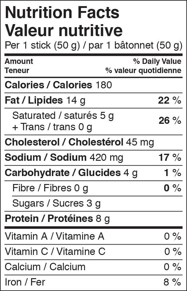 Bâton de pepperoni au miel et à l'ail de Grimm 450g