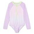thumbnail image 1 of Justice Girls' Long Sleeve Rash Guard 1-Piece, 1 of 4