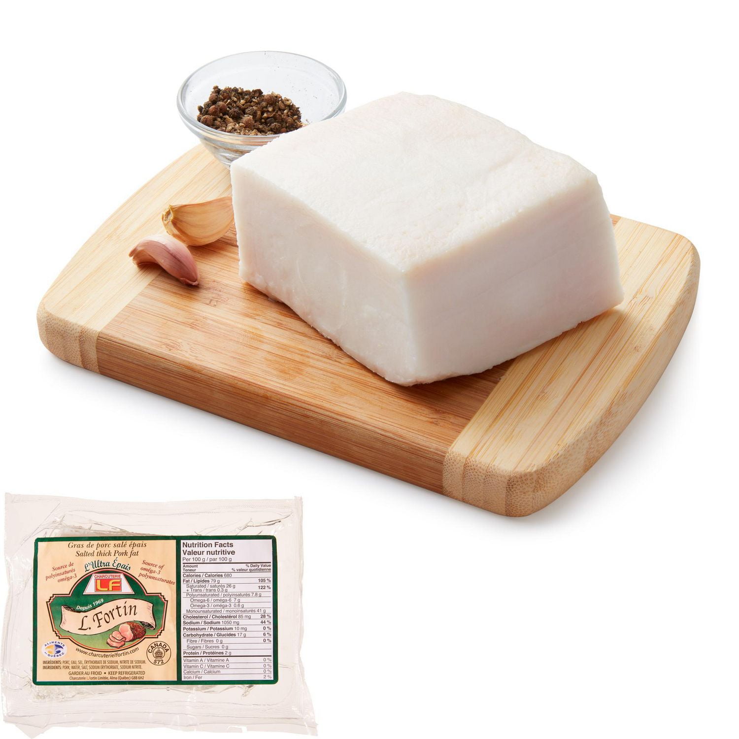 L. Fortin Fresh Pork Salted Fat without Rind