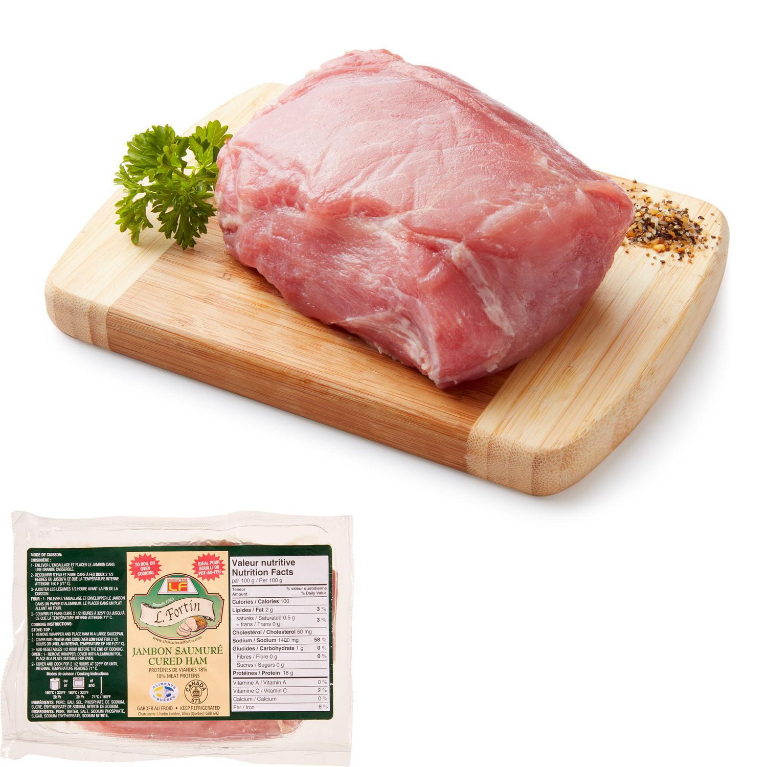 L. Fortin Fresh Pork Salted Cured Ham Walmart Canada
