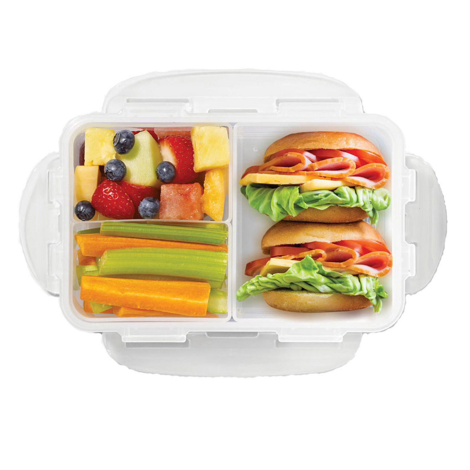 Starfrit LocknLock Lunch 34 oz / 1 L Rectangular Container with Divider,  Nestable and stackable 