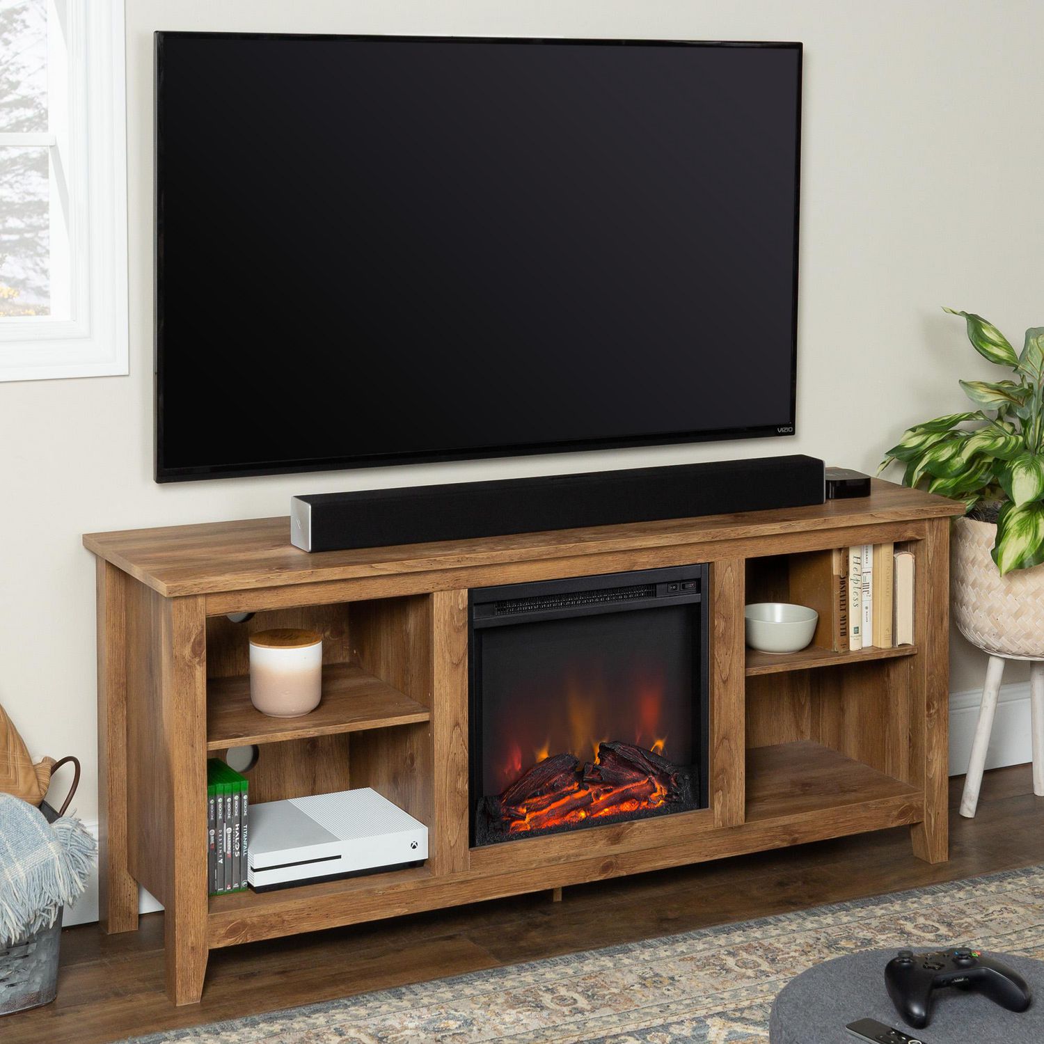 Manor Park Minimal Farmhouse Fireplace, Tv Stand With Fireplace Canada
