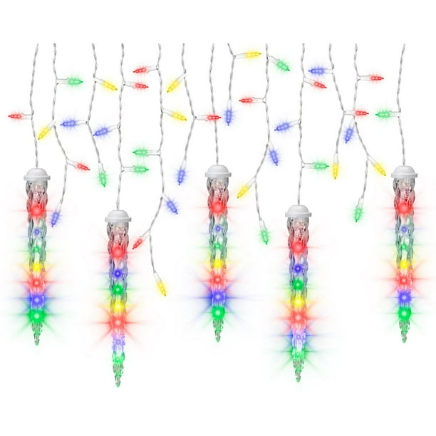 Guirlande de lumières en glaçons  w/5 qte 11” Étoile filante  (multicolore)