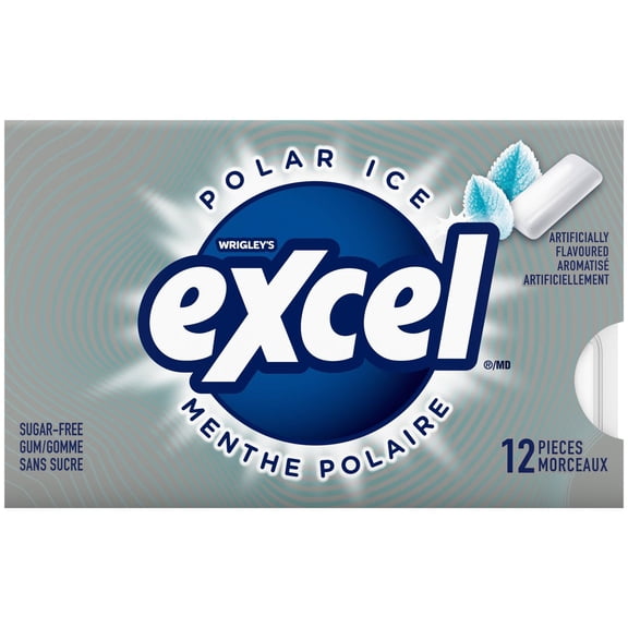EXCEL, Polar Ice Flavoured Sugar Free Chewing Gum, 12 Pieces, 1 Pack