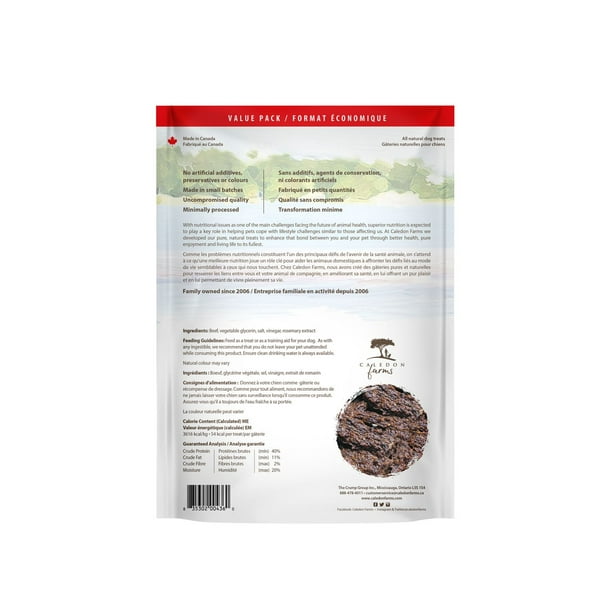 Caledon Farms Homestyle Beef Jerky Value Pack, Made with 95% Chicken, 520g  