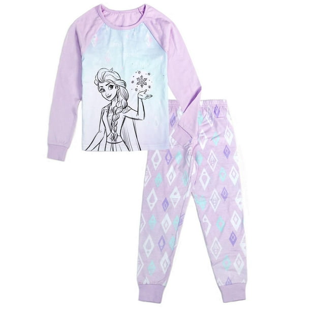 Pyjama reine des neiges 2 pour filles, vêtements de nuit princesse Anna  Elsa, ensemble dessin animé, manches longues, Costume de maison pour bébé