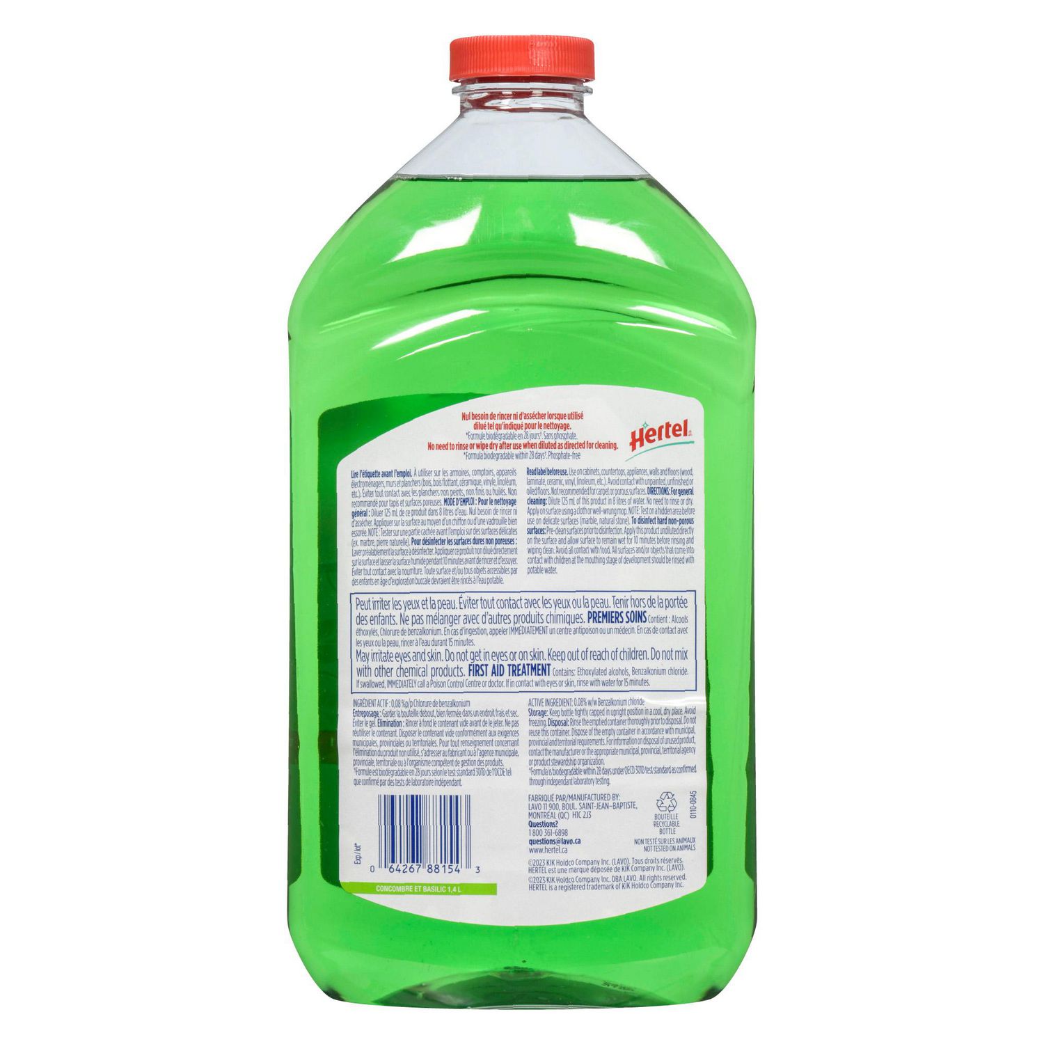 HERTEL Multi surface cleaning disinfectant to be diluted