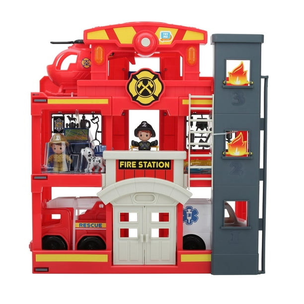 Kid Connection Fire Station Playset, Includes 31 pieces, ages 3