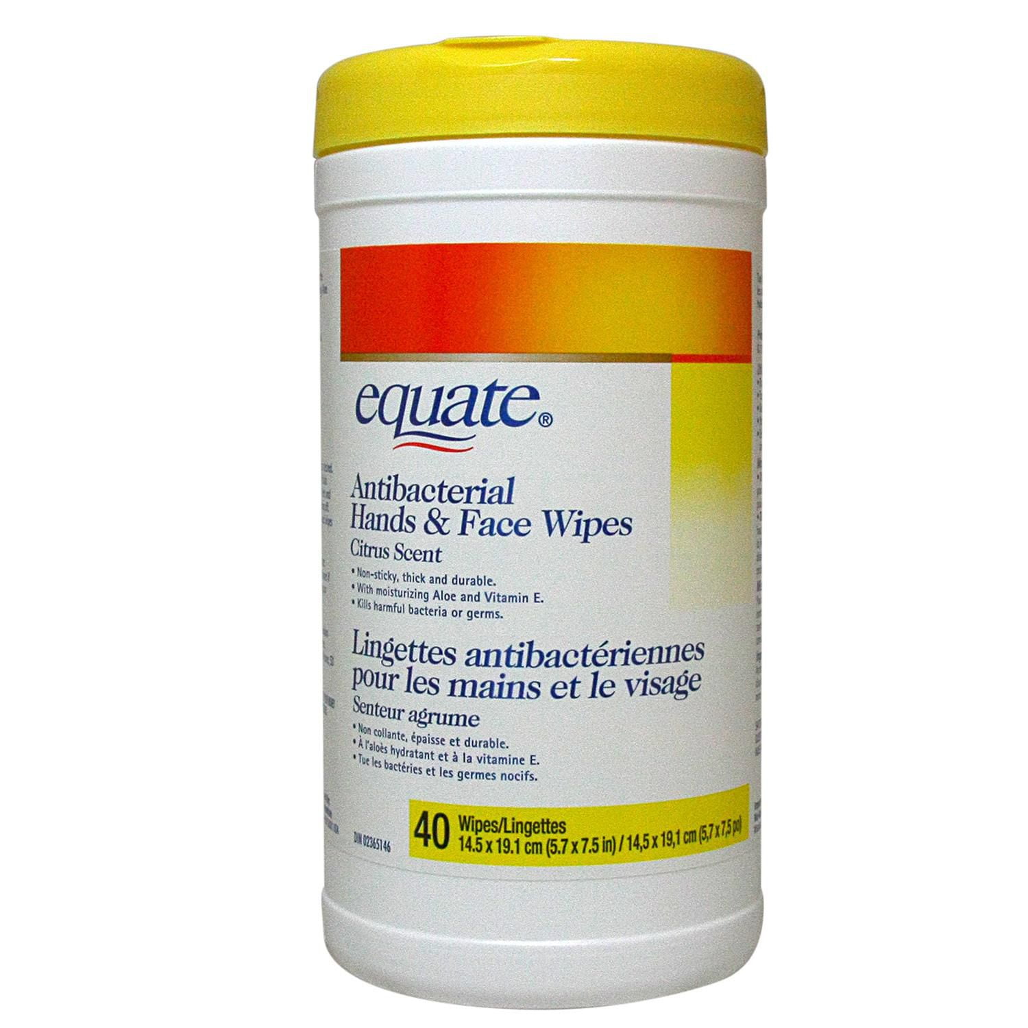 Equate Citrus Scent Antibacterial Hands & Face Wipes Walmart Canada