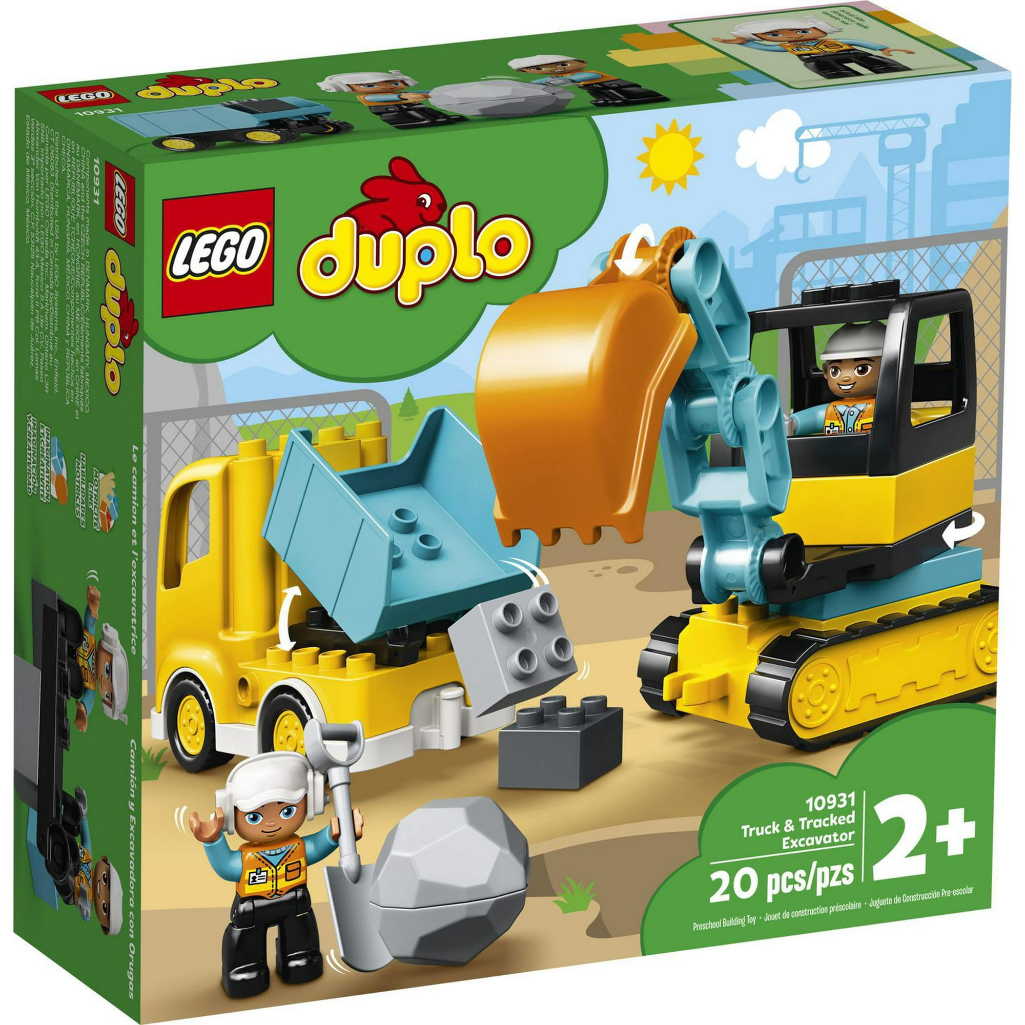 LEGO DUPLO Construction Truck & Tracked Excavator 10931 Building Toy (20  Pieces) 