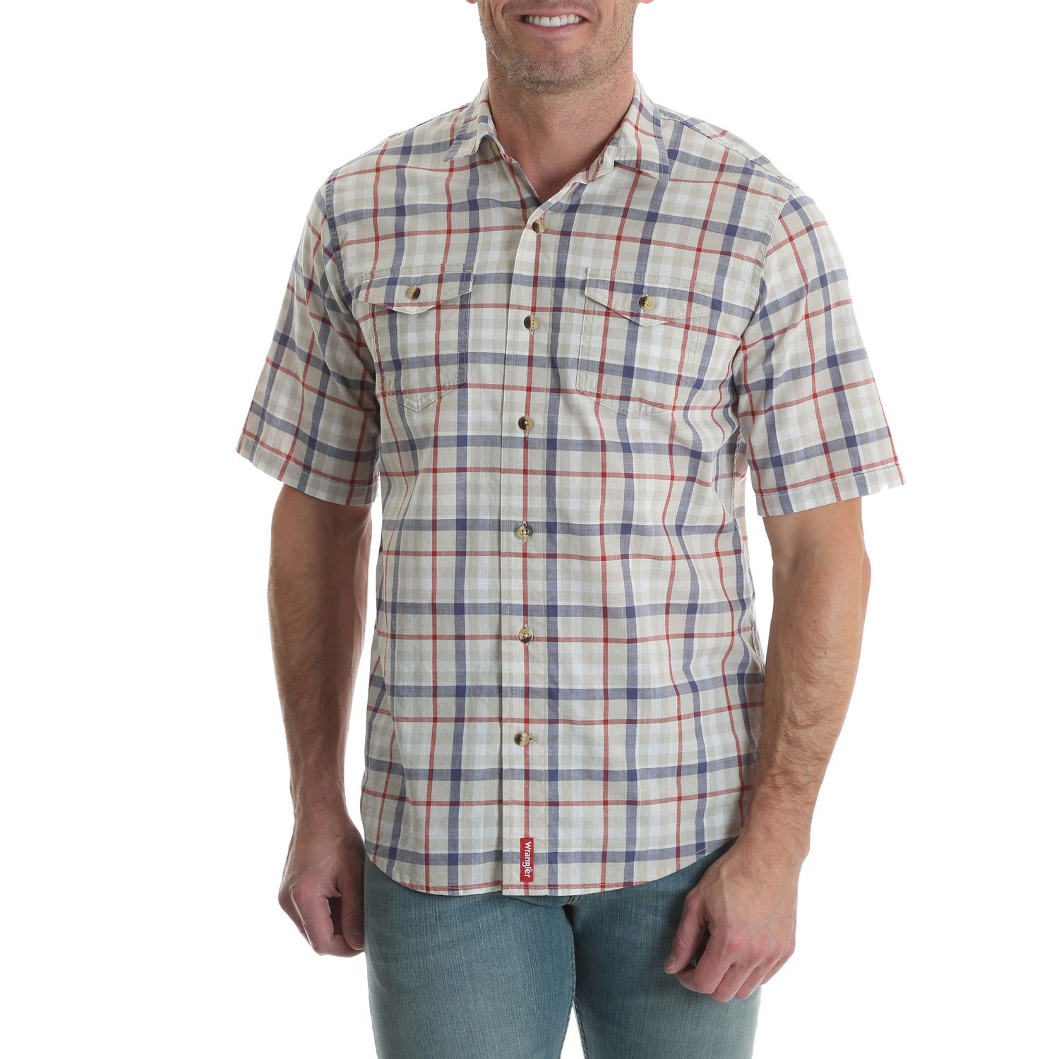 Wrangler Men's Premium short Sleeve Woven Plaid Shirt | Walmart Canada