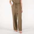 thumbnail image 1 of DV pantalon en satin à jambe large, 1 of 7