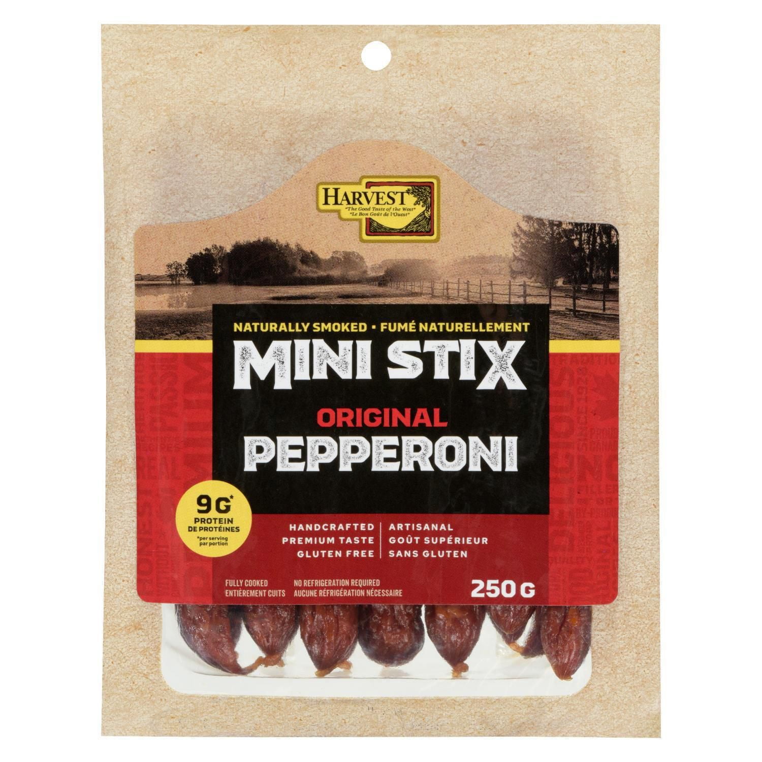 HARVEST MINI STIX ORIGINAL PEPPERONI, 250 g / 16 sausages (approx.)