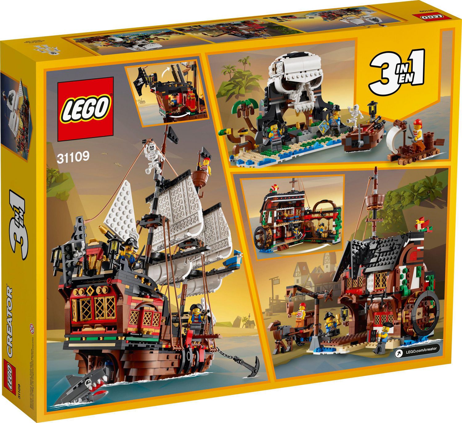 LEGO Creator 3in1 Pirate Ship 31109 Toy Building Kit 1 260 Pieces Walmart