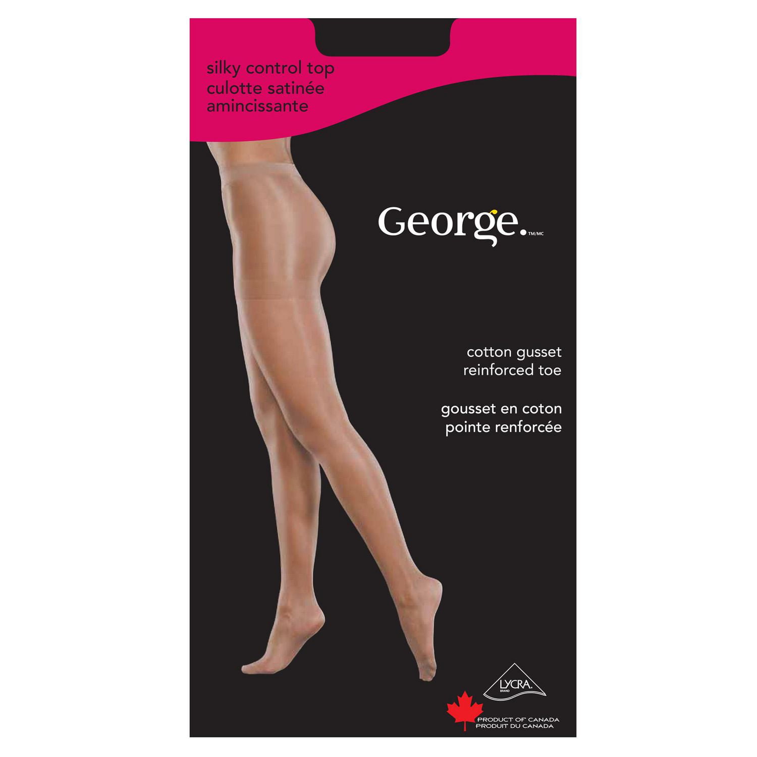 George Women's' Silky Control Top Pantyhose