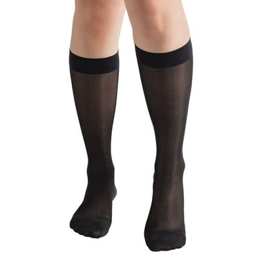 BIOS Living Bas Diaphanes de Compression, Aux Genoux, Noir, Taille Moyennes, Compression Modérée (15-20mmHg)