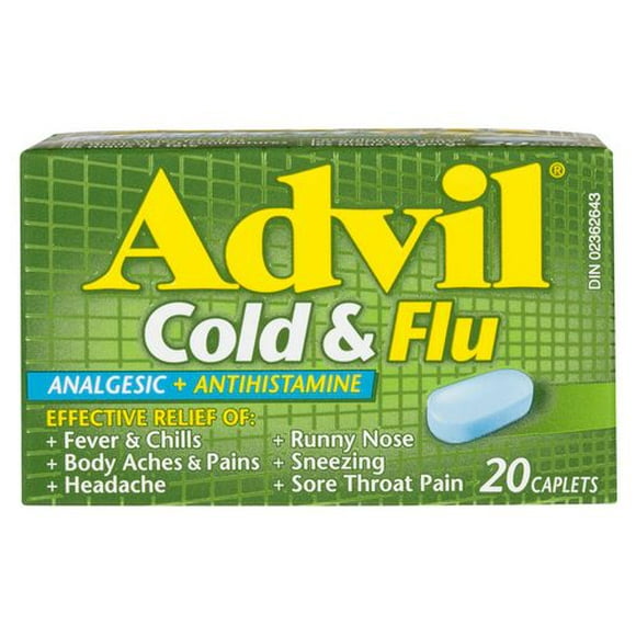 Advil Cold & Flu Caplets with Fever Relief and Antihistamine, 20 Count