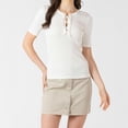 thumbnail image 1 of Devoted, Ribbed Lace Up Tee, Sizes XS-XL, 1 of 4