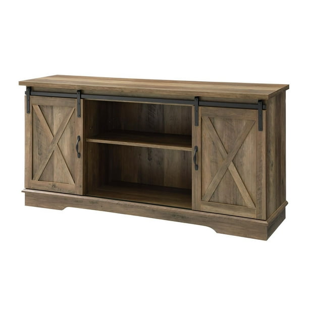 Manor Park Modern Farmhouse Barn Door TV Stand for TV's up to 64" Multiple Finishes Walmart.ca