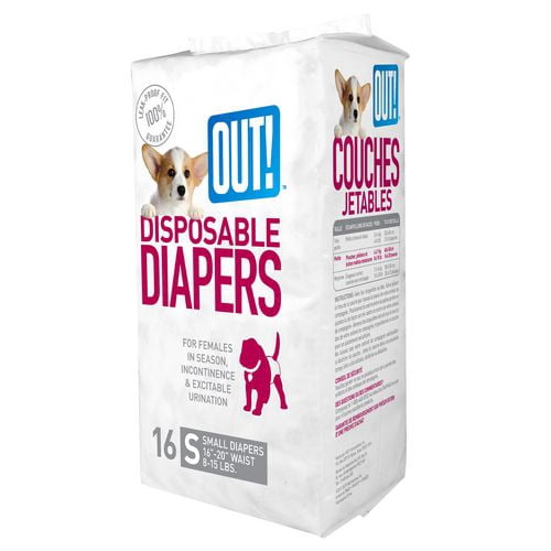 OUT!™ Pet Care Disposable Diapers Small 16 at Walmart