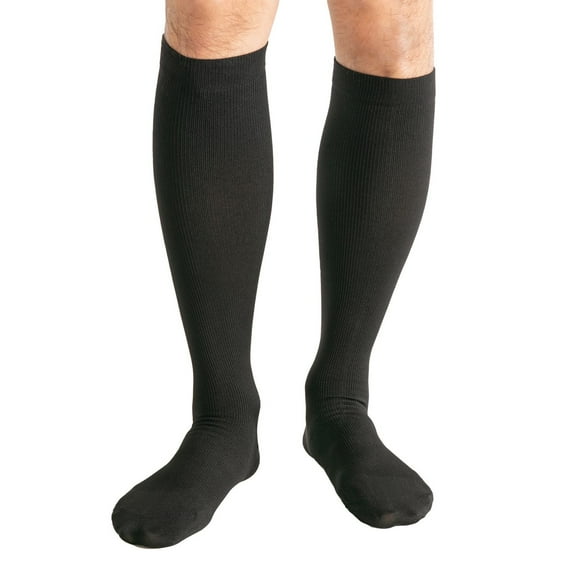 BIOS Living Compression Trouser Socks, Knee Length in Black, Size Medium, Moderate Compression (15-20mmHg), Compression Trouser Socks