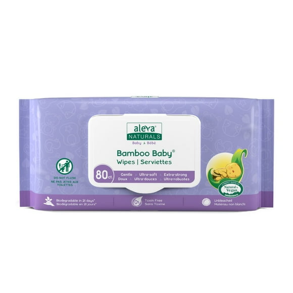 Aleva Naturals Bamboo Baby Wipes - 80ct