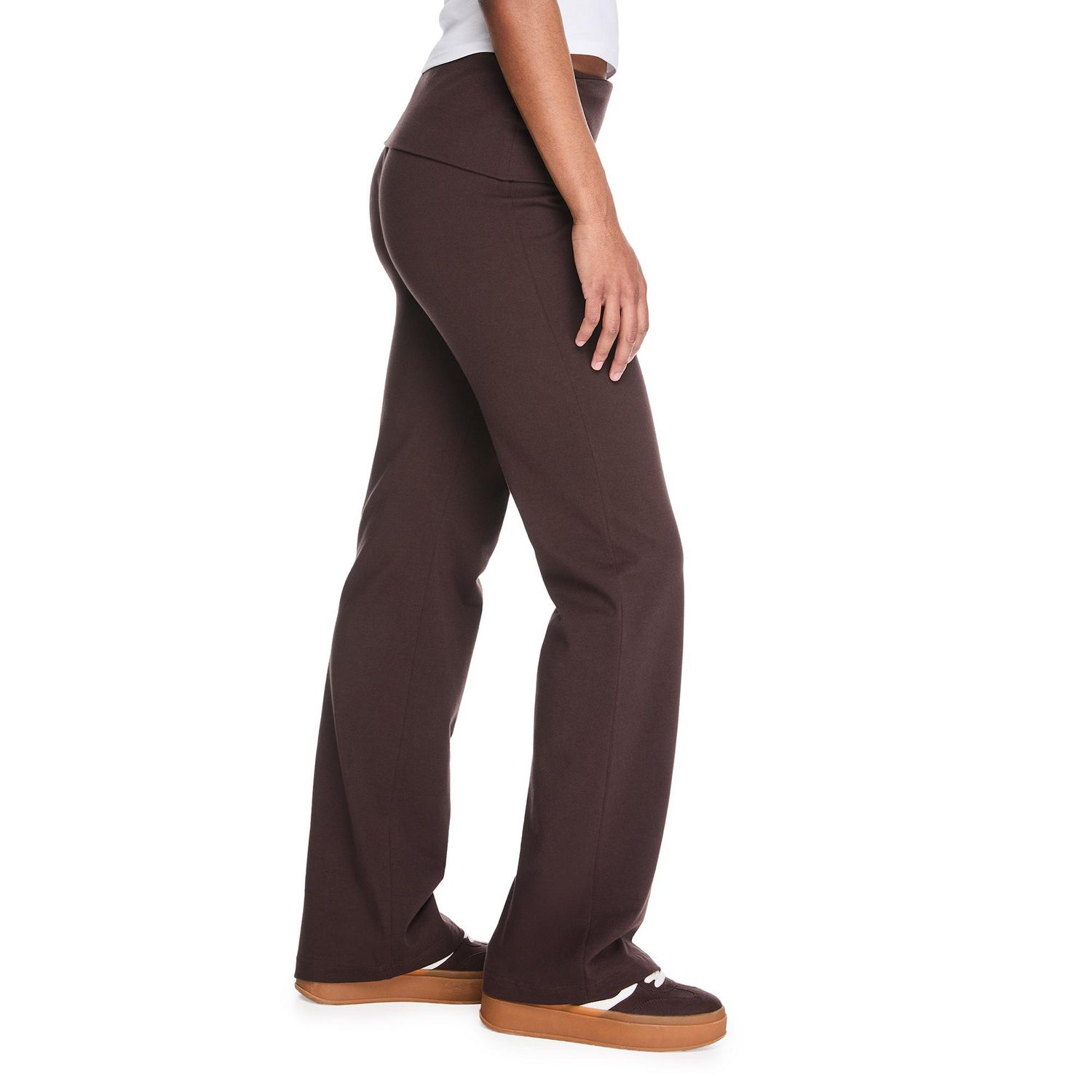 Pantalon évasé à ceinture montée repliable No Boundaries pour femmes