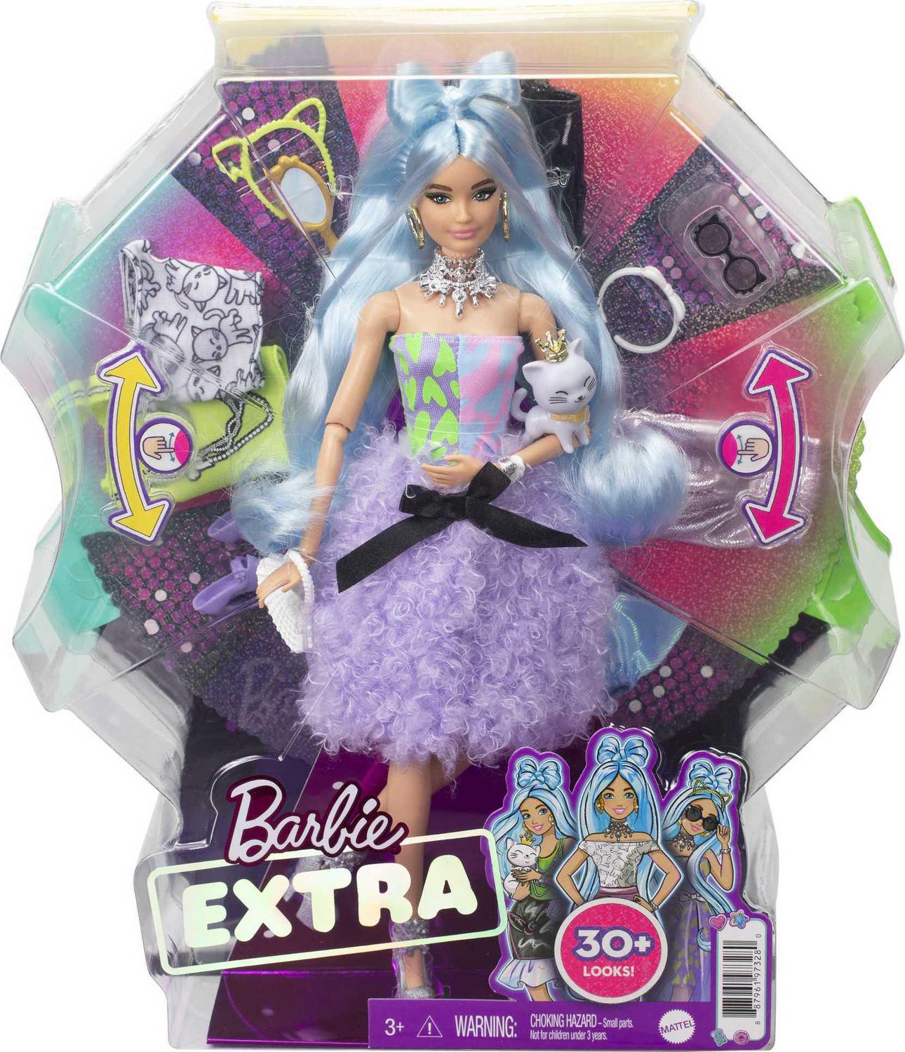 Barbie Extra Doll & Accessories Set with Mix & Match Pieces for 30