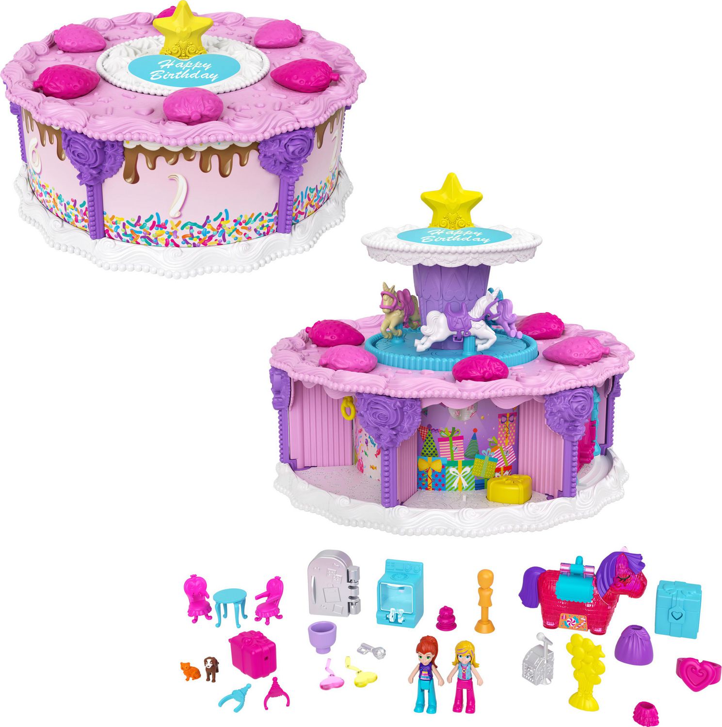 Décor de gâteau d'anniversaire de maison de courses de Gabby, ensemble de  décoration de thème de chat, fournitures de fête, maison de beurre de
