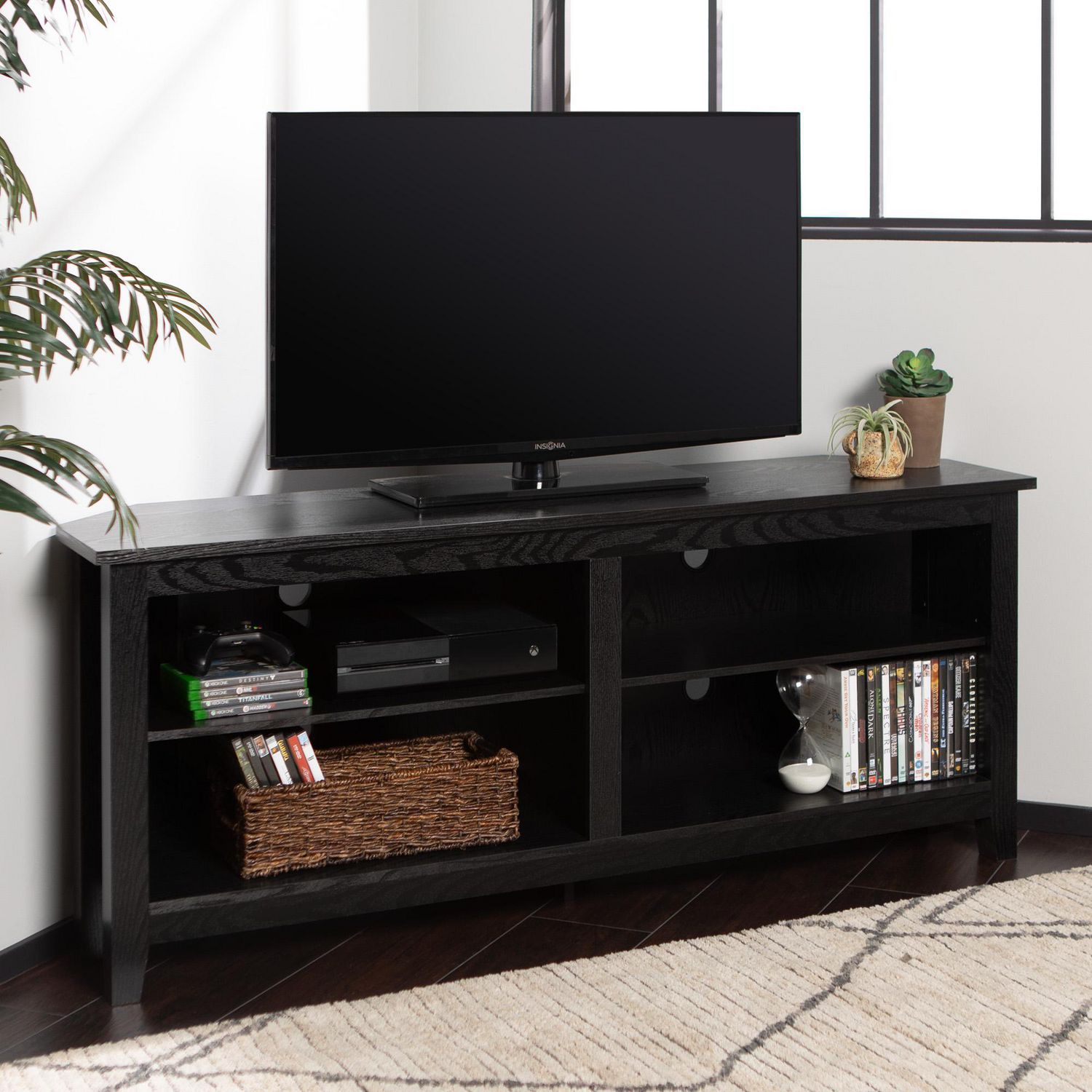 Manor Park Corner Media Storage Tv Stand For Tv S Up To 60