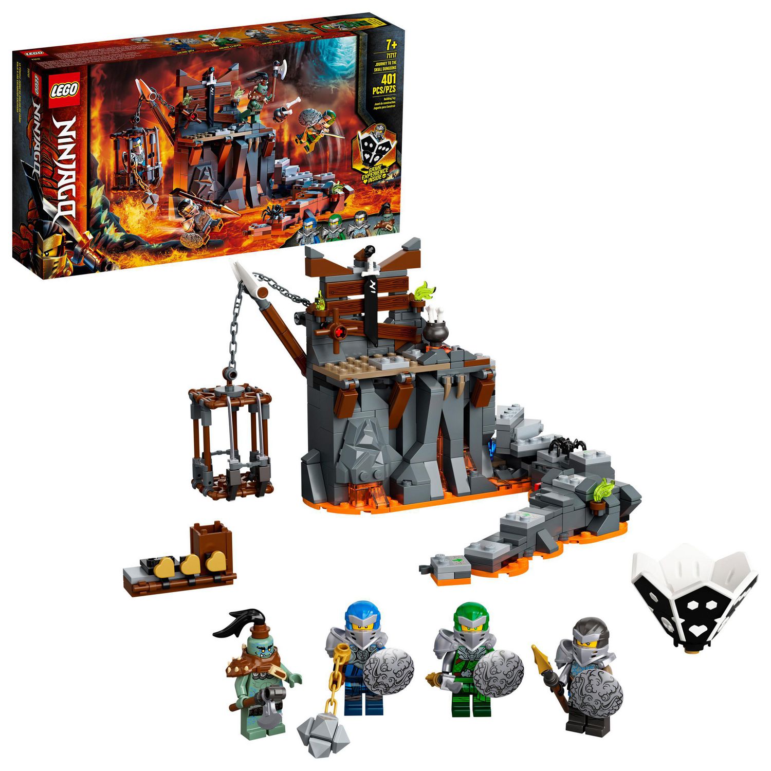 LEGO NINJAGO Journey to the Skull Dungeons 71717 Toy Building Kit (401 ...