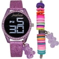 thumbnail image 1 of Justice Pink sparkle strap Led Watch With Bracelet Set, 1 of 3