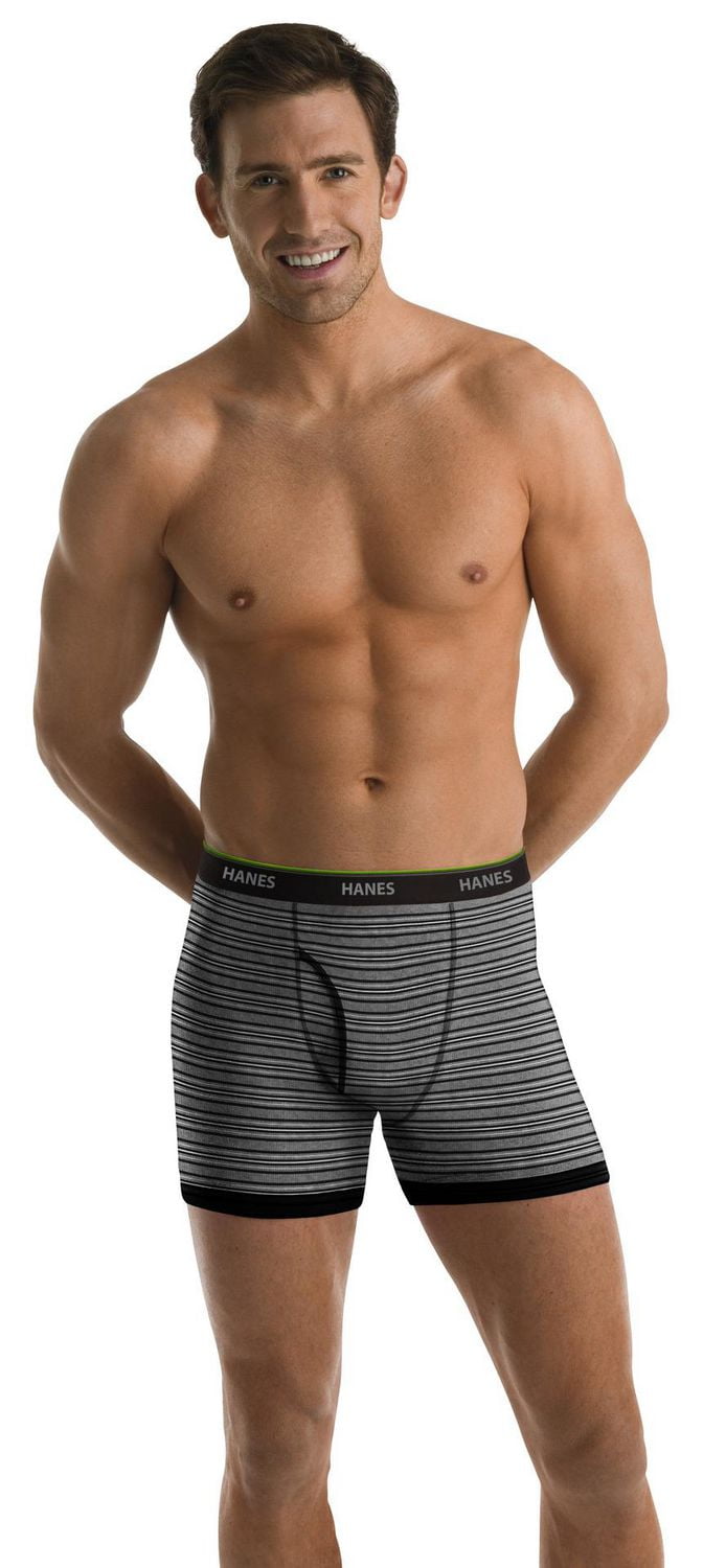 Hanes Men's Ringer Boxer Brief, 4 Pack - Assorted