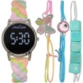 thumbnail image 1 of Montre LED tressée pastel Justice avec ensemble de bracelets, 1 of 3