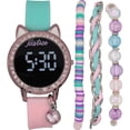 thumbnail image 1 of Justice Gradient Pink and Blue Led Watch With Bracelet Set, 1 of 3