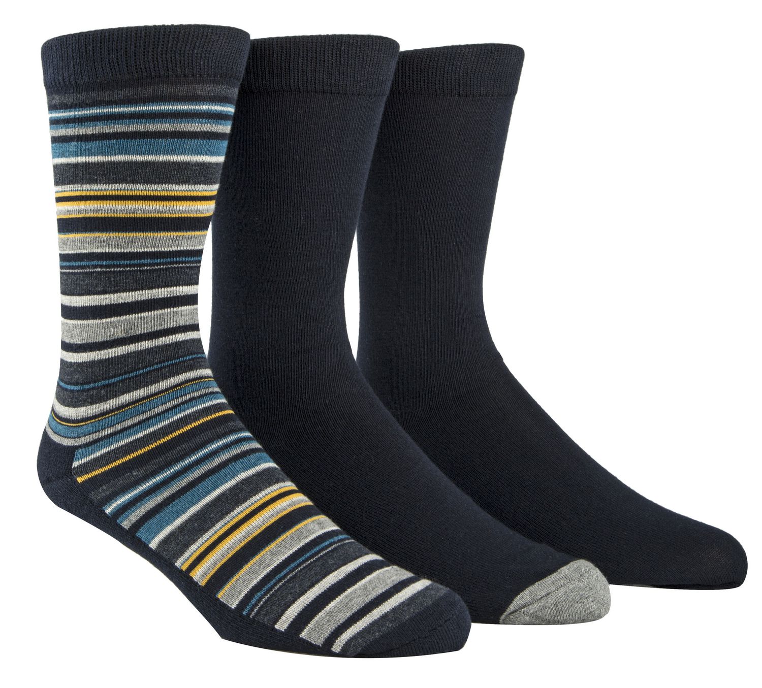 Happy Foot by Mcgregor Men's 3-Pair Multi-Stripe Crew Socks | Walmart ...