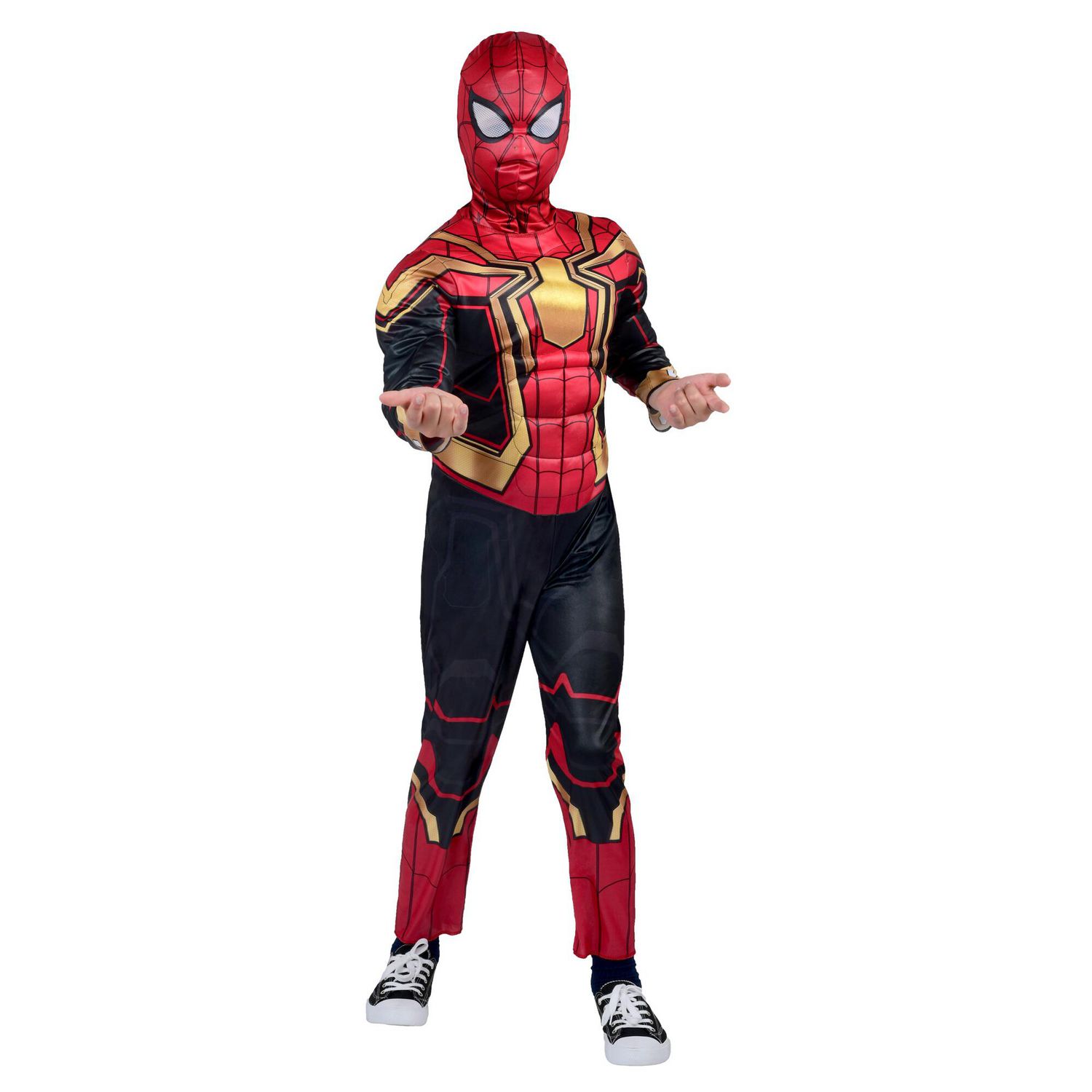 MARVEL'S SPIDER-MAN QUALUX COSTUME (ADULTE) - Combinaison en jersey de  polyester farcie de polyfill et masque en tissu 