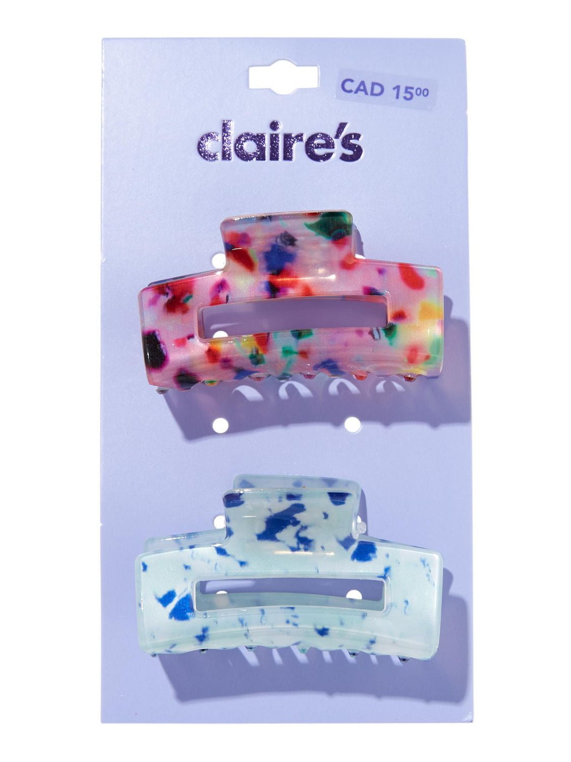 CLAIRES PINCE 2 ROSE BLEU RECTANGLE