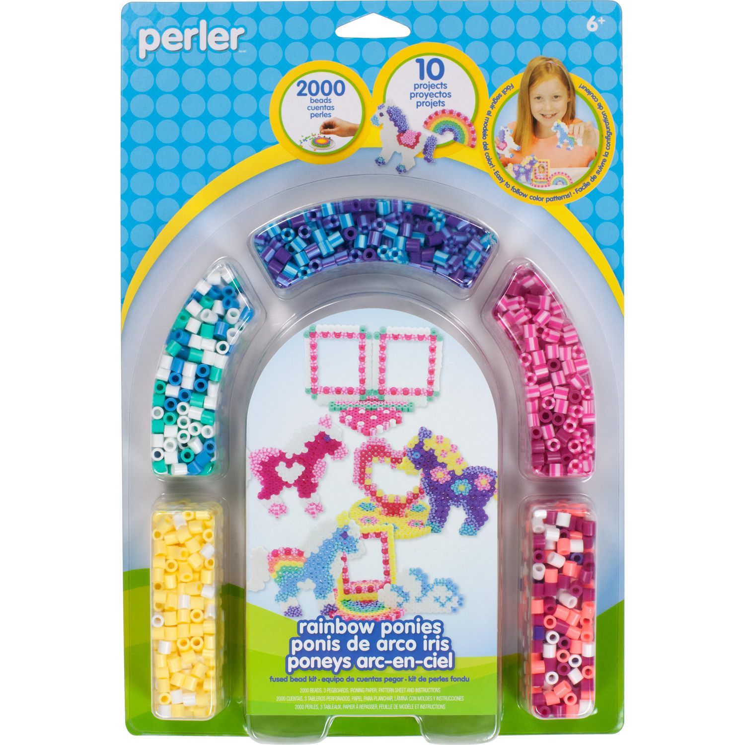 Rainbow Pony Frames Perler 80-55995 Beads Fused Bead Kit 