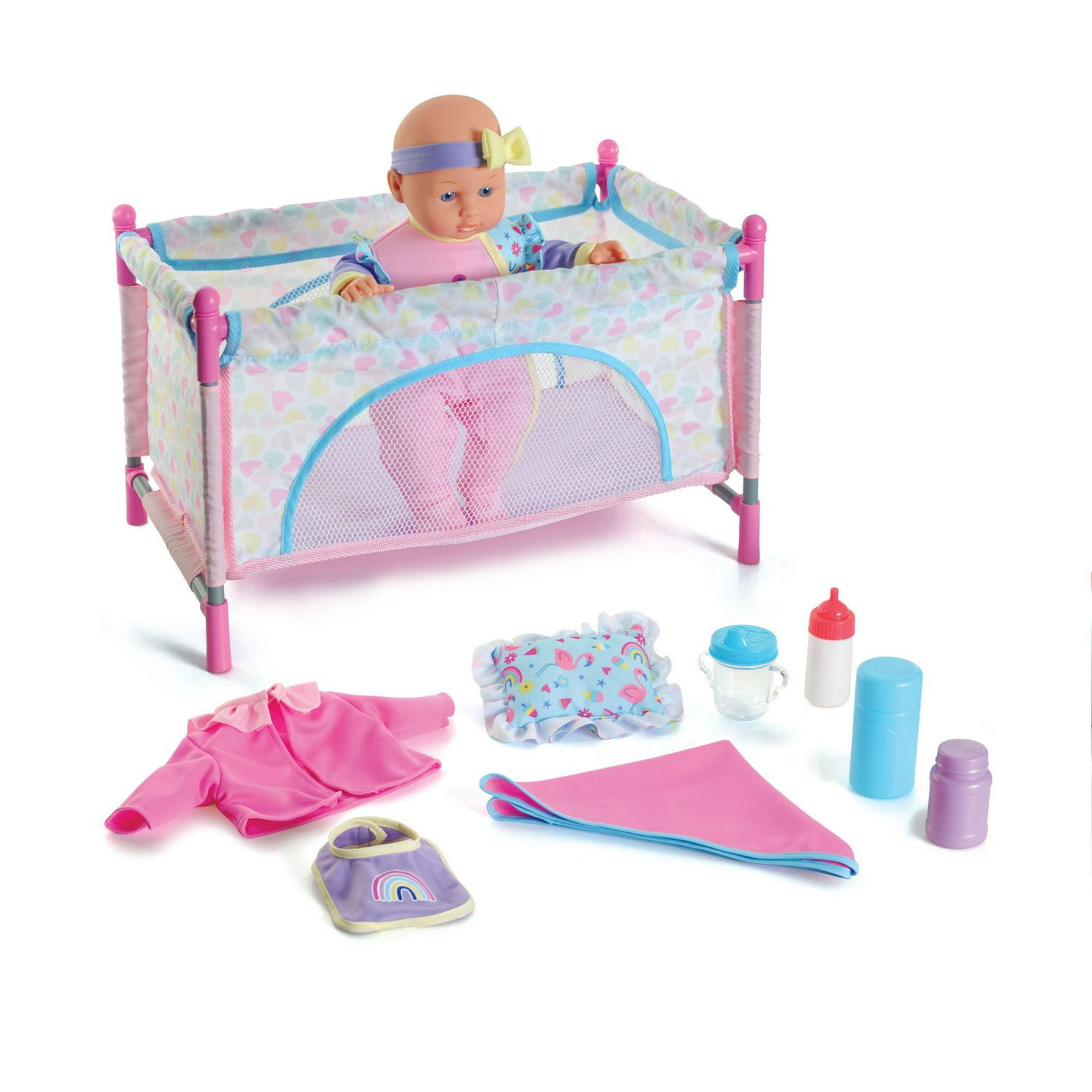 Baby Doll with Playpen Play Set