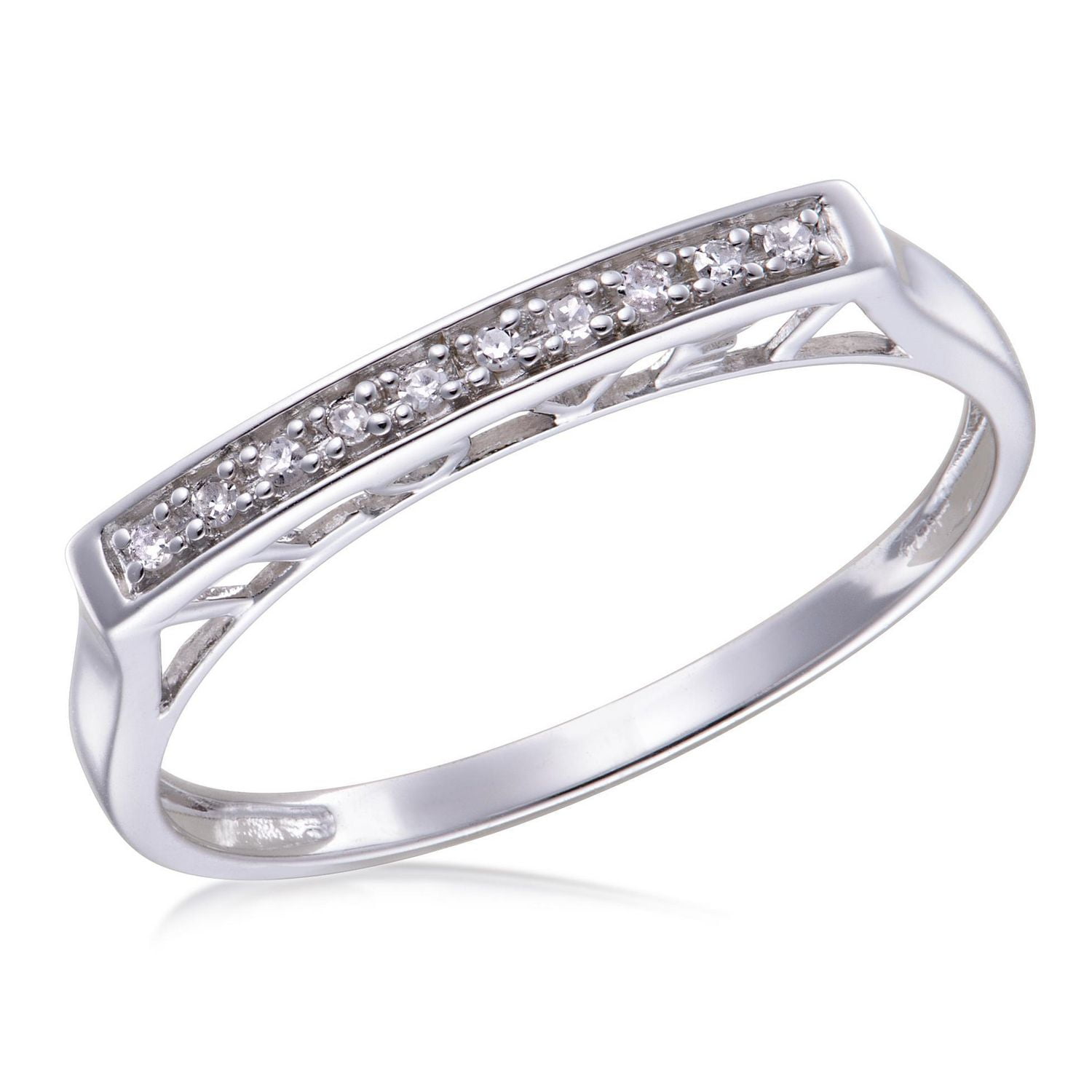 Bague d'amour pour femme avec diamant Accet Quintessential en argent sterling