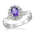 thumbnail image 1 of Dames en argent sterling Quintessential avec bague CZ violette et blanche, 1 of 2