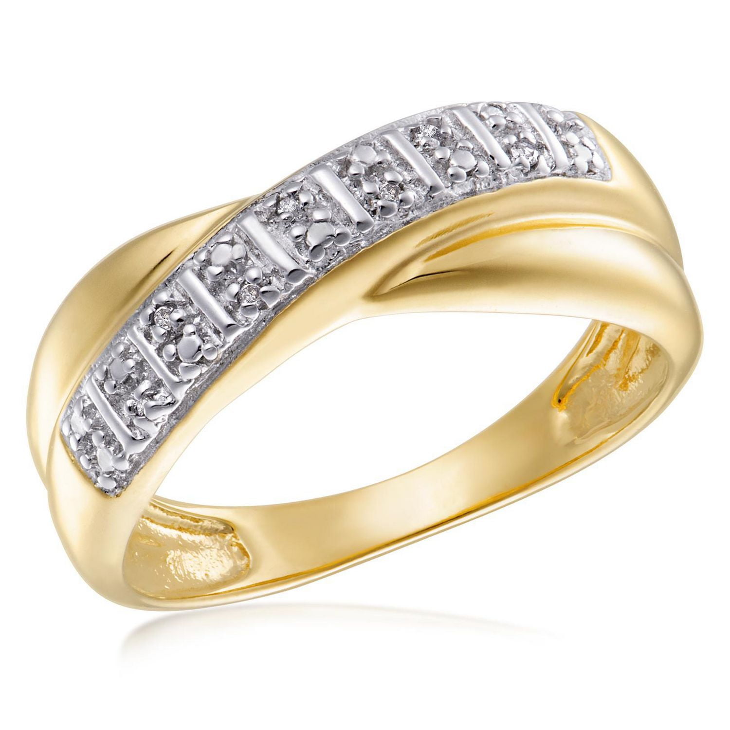 Quintessential Sterling Silver Gold Plated 7 Diamonds Ring | Walmart Canada