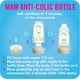MAM Easy Start Anti-Colic Matte Bottle, 9 oz (2-Count), Baby Essentials, Medium Flow Bottles with Silicone Nipple, Unisex Baby Bottles, MAM Easy Start Matte 9oz 2pk Bottle - image 5 of 5