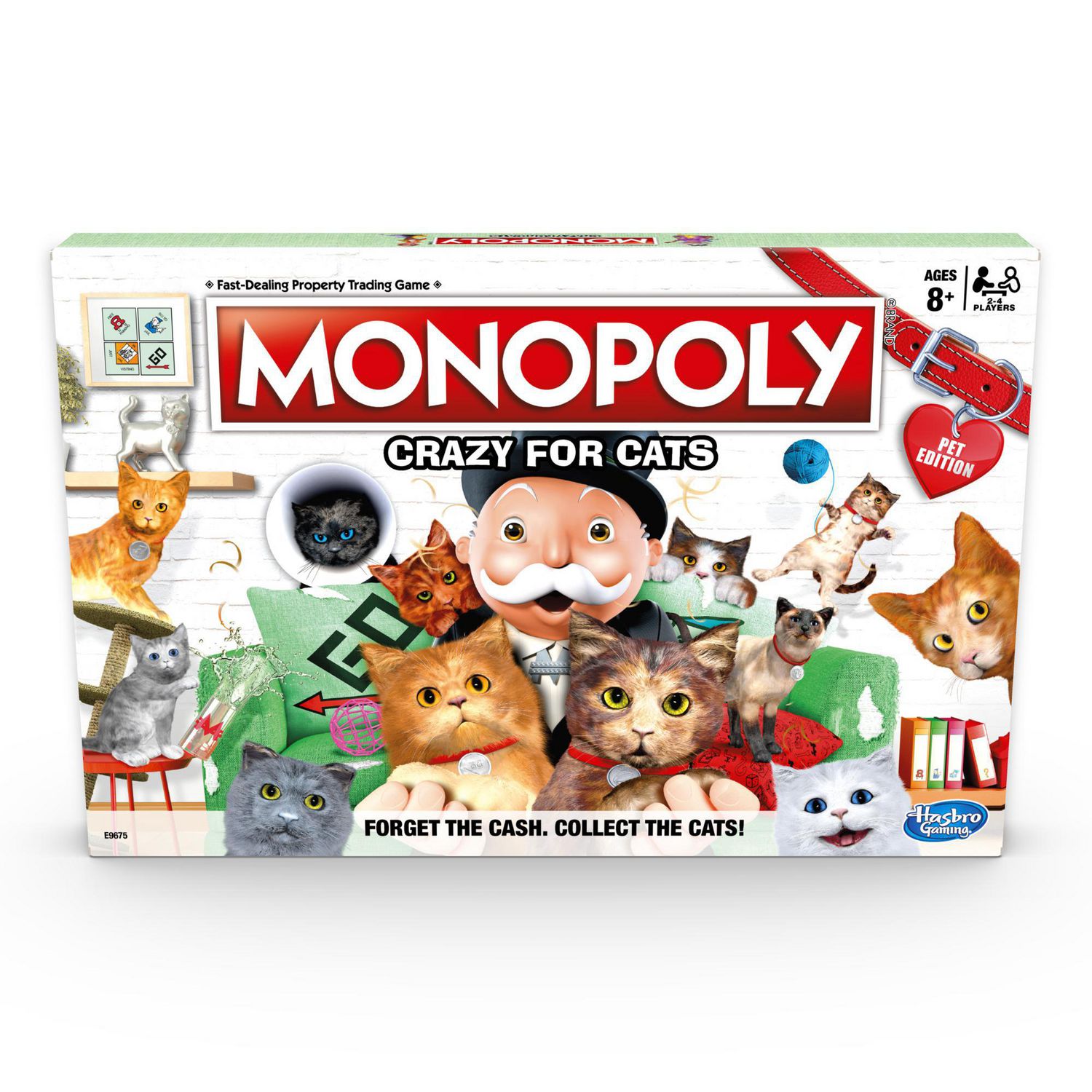 Monopoly Crazy For Cats Board Game for Ages 8 and Up, Pet Edition Game