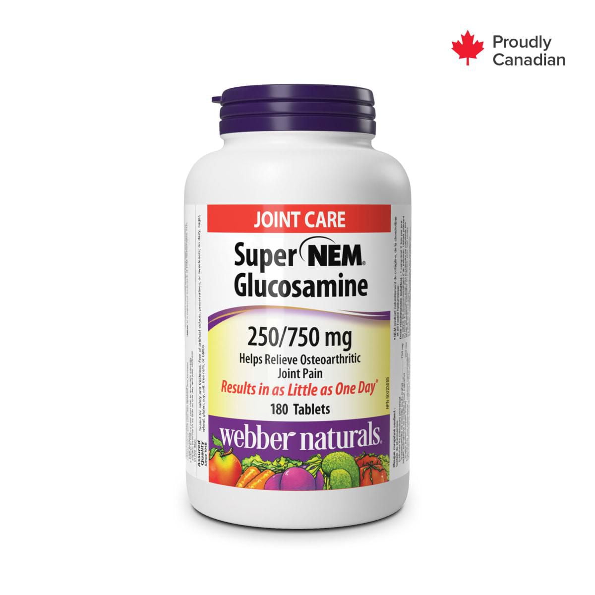 webber naturals Glucosamine NEM 750/250 mg 180 COMPRIMES