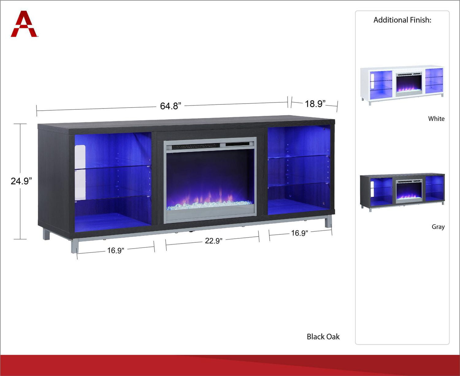 Ameriwood home online lumina fireplace