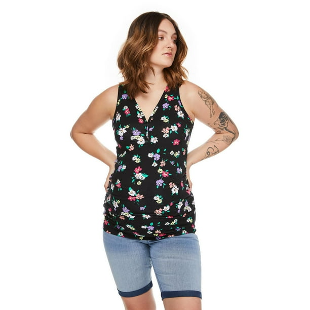 Paisley Sky Maternity Snap Henley Tank - Walmart.ca